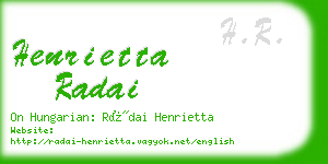 henrietta radai business card